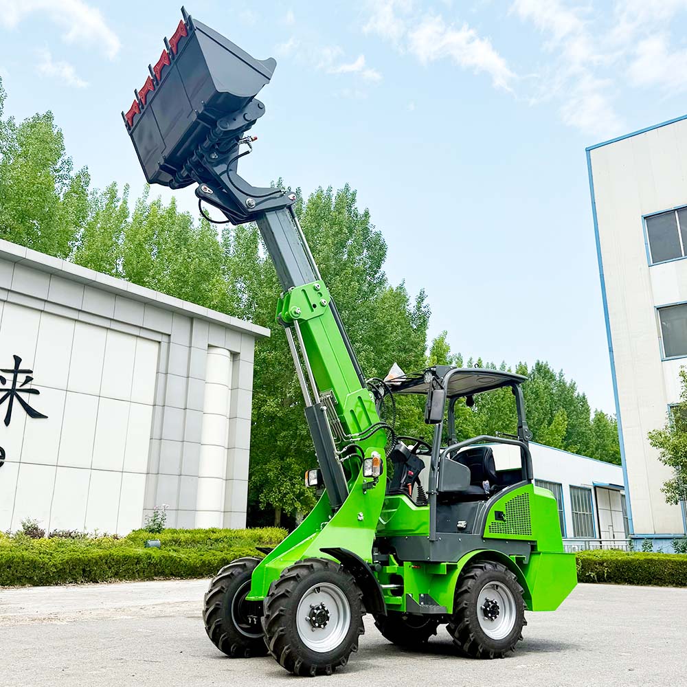 Carregador frontal elétrico para trator de jardim