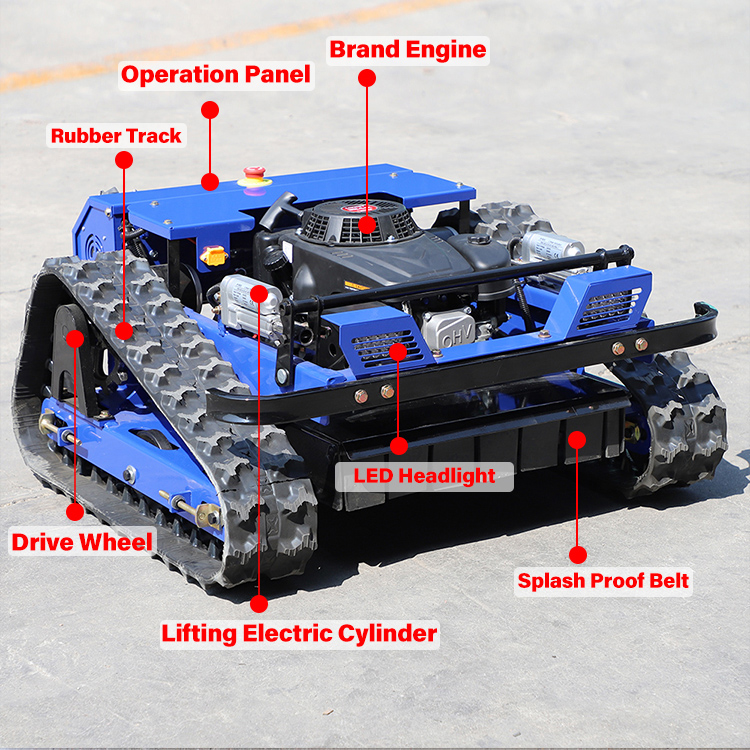 Cortador de relva de declive controlado remotamente Cortador de relva de declive controlado remotamente