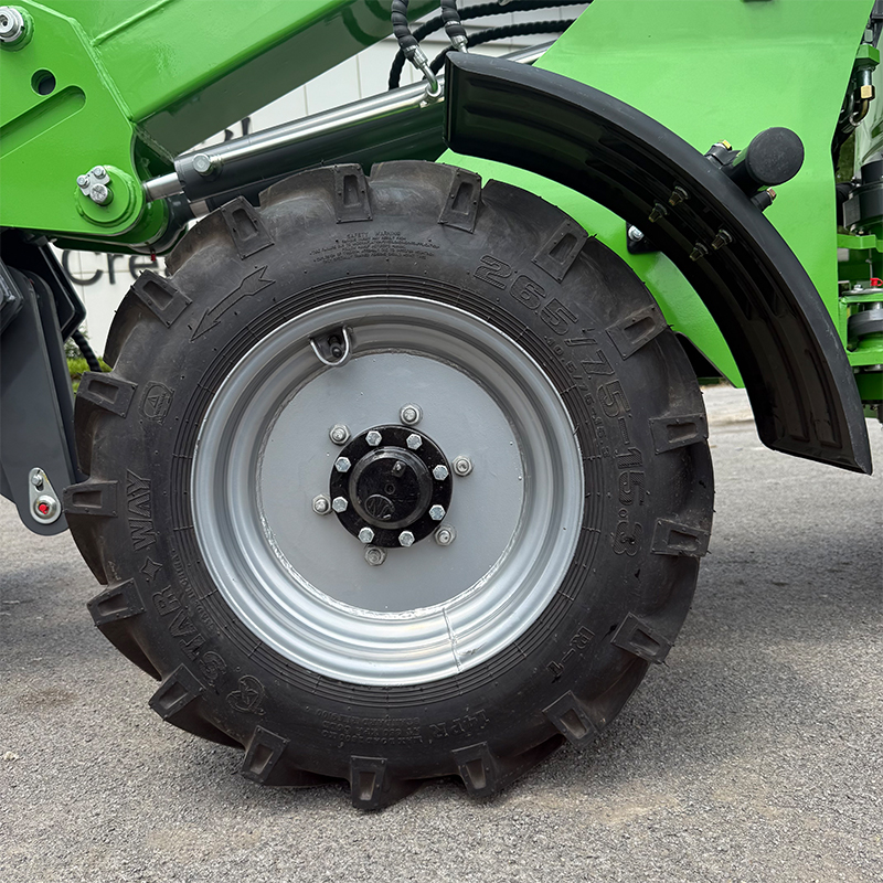 Carregador frontal elétrico para trator de jardim