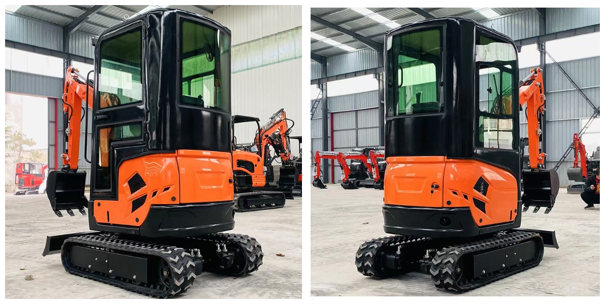 Escavadora em miniatura